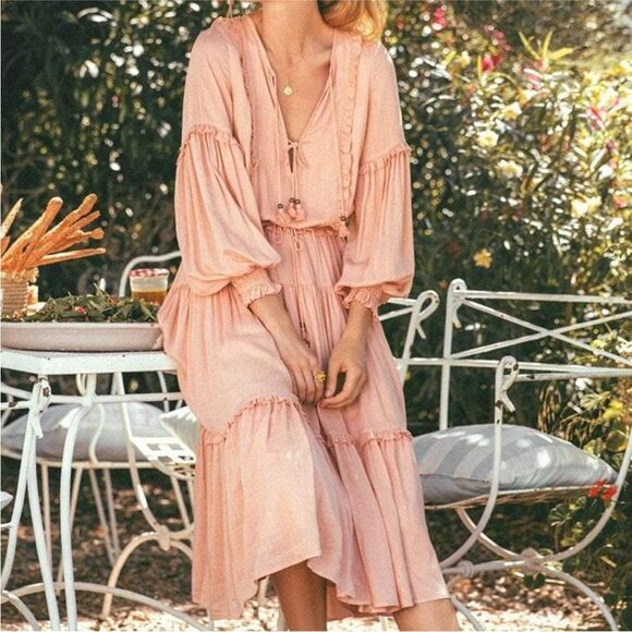 Spell and the Gypsy - Clementine Soiree Boho Dress in Musk - pink size XS - Picture 5 of 12